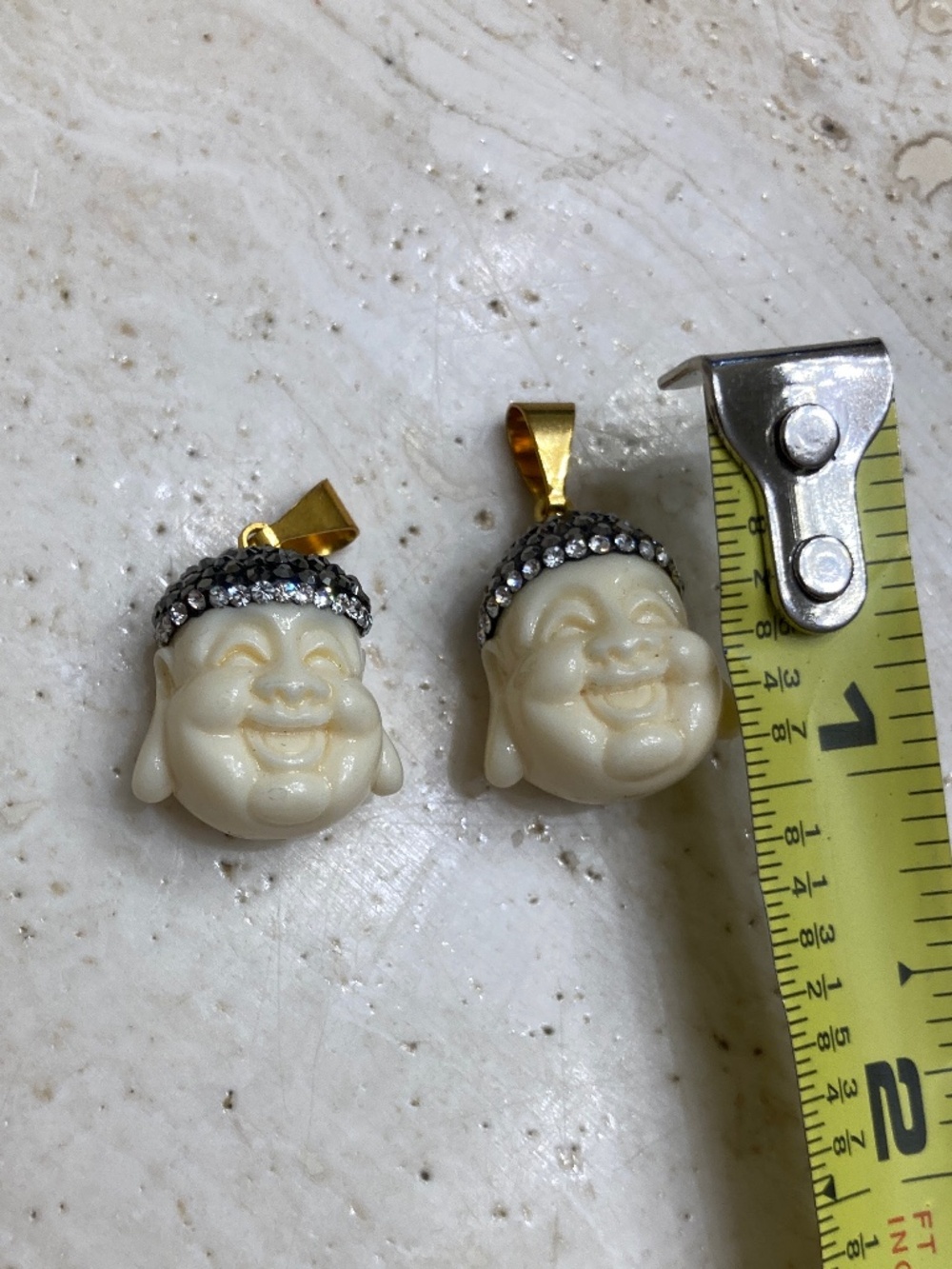 Cream Buddha with Rhinestone Charm - Picture 2 of 5